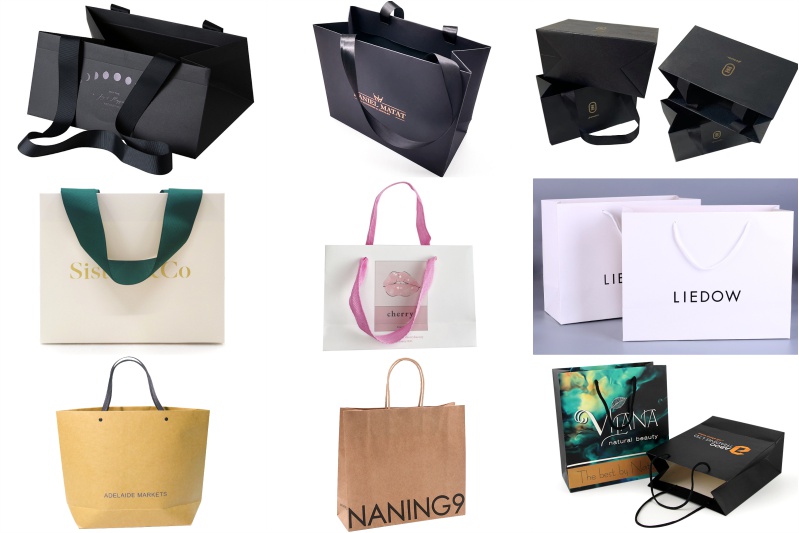 Colored Paper Bags Printed Your Brand Logo Website - China