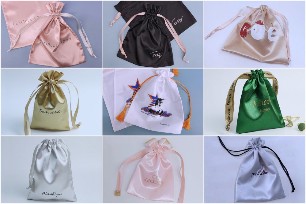 Custom Silk Drawstring Bag Personalized Silk Bags With Name - Etsy