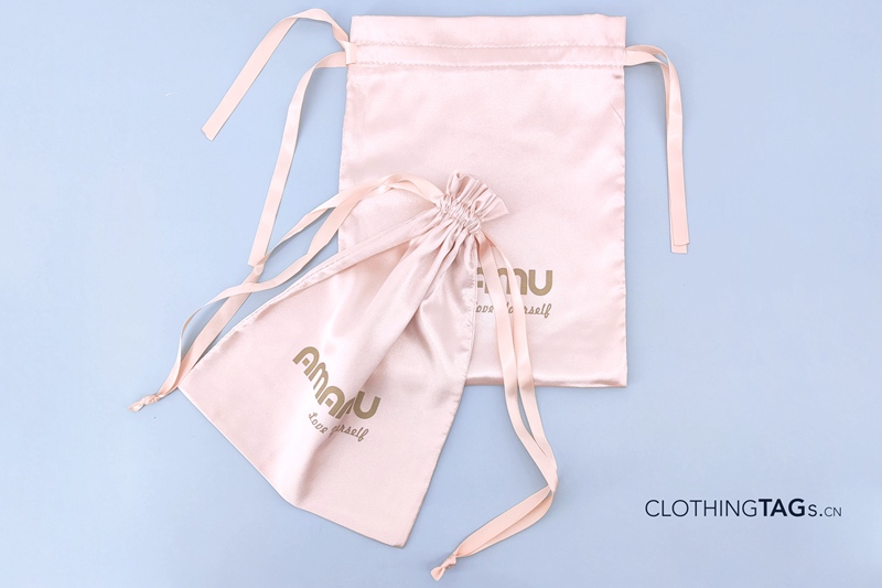 Custom Printed Small Silk Drawstring Bags Brown Satin Pouch For Hair  Packaging | lupon.gov.ph